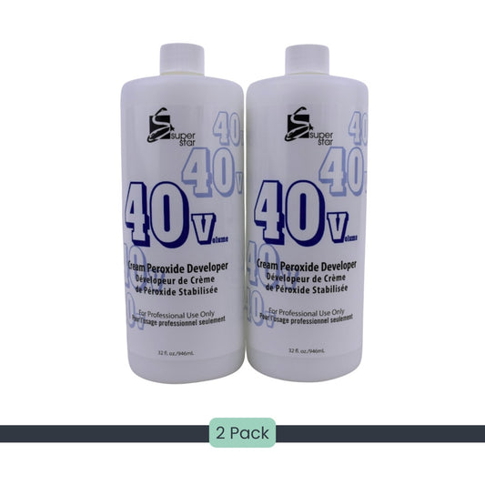 Super Star 40 Volume Cream Developer 32 oz (2 Pack) Hair Peroxide Oxidant