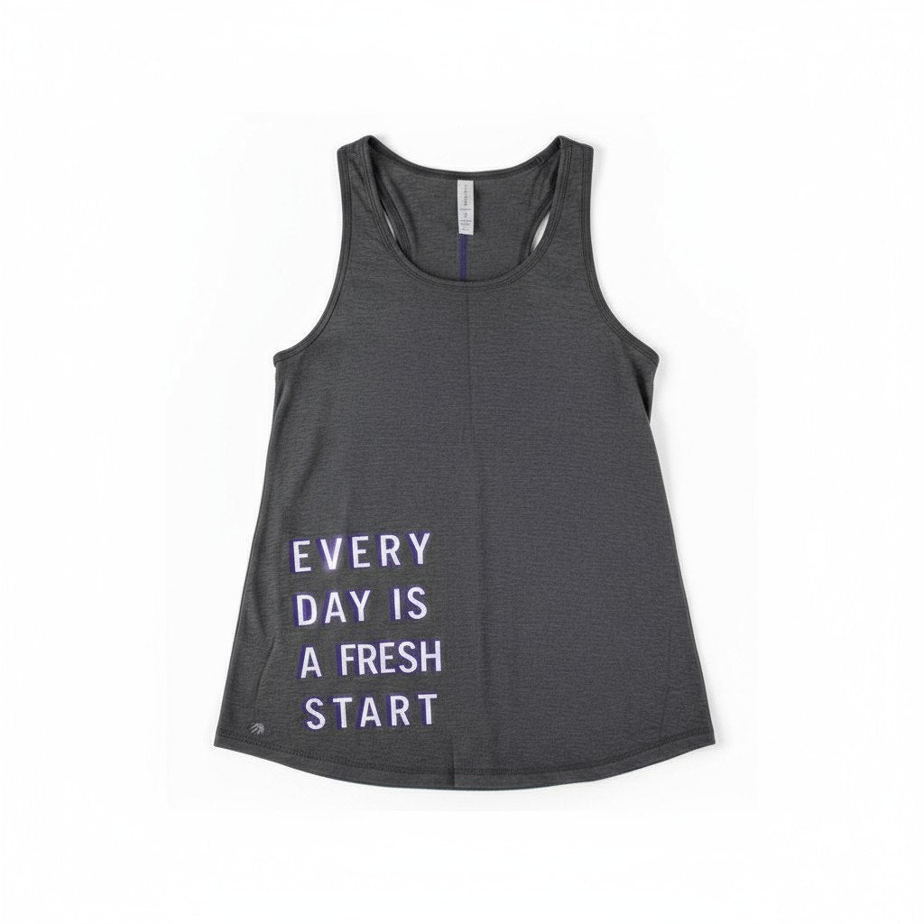Ideology Charcoal Gray “Every Day Is a Fresh Start” Tank