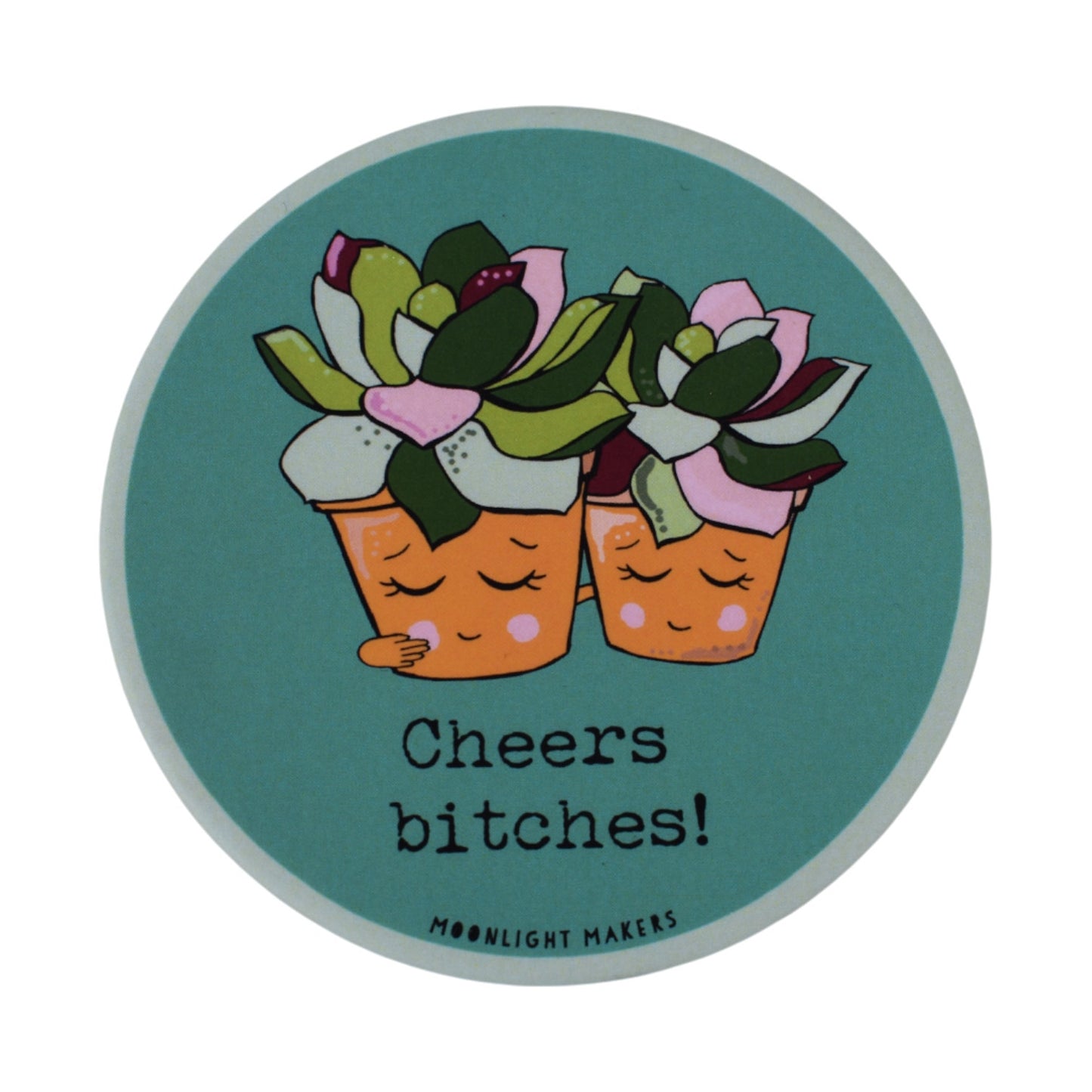 Moonlight Makers Funny Natural Cork Coasters – Set of 4