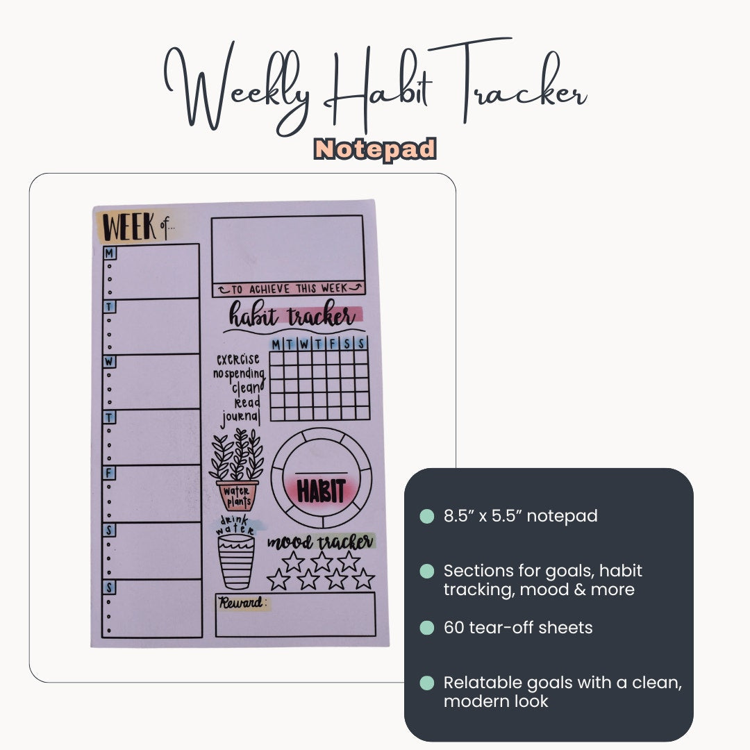 Notepad Trio – Procrastinator, Weekly Habit Tracker & “Not Worried” Bundle