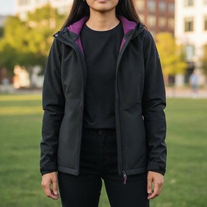 Ideology Rain Jacket – Black with Plum Lining (Women’s Medium)