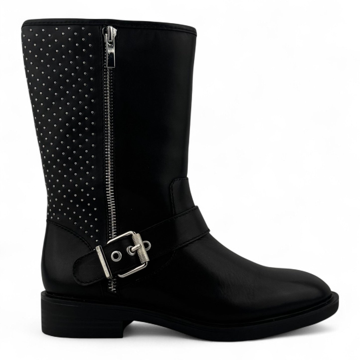 Steve Madden Zain Mid-Calf Boots – Black with Silver Studs