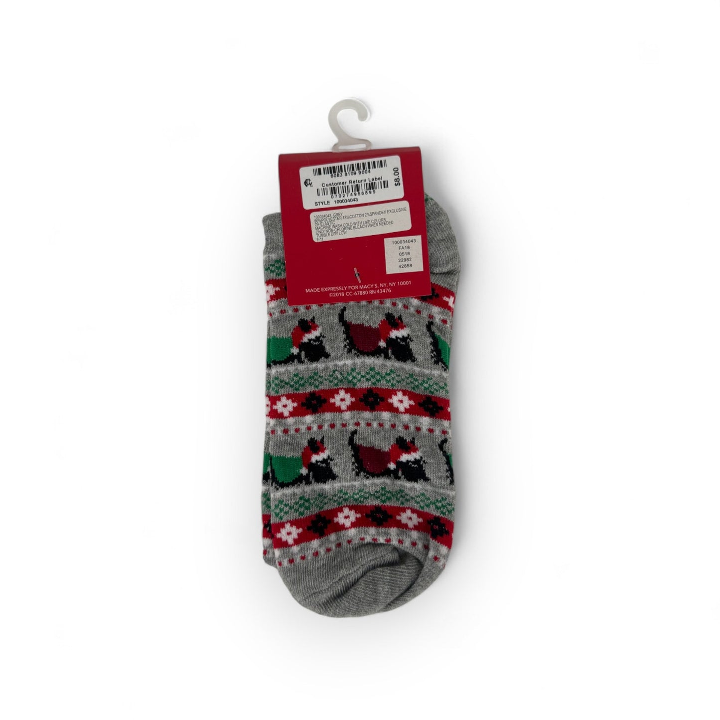 Women's Low Cut Holiday Socks - Scottie Dog
