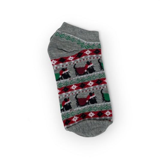 Women's Low Cut Holiday Socks - Scottie Dog