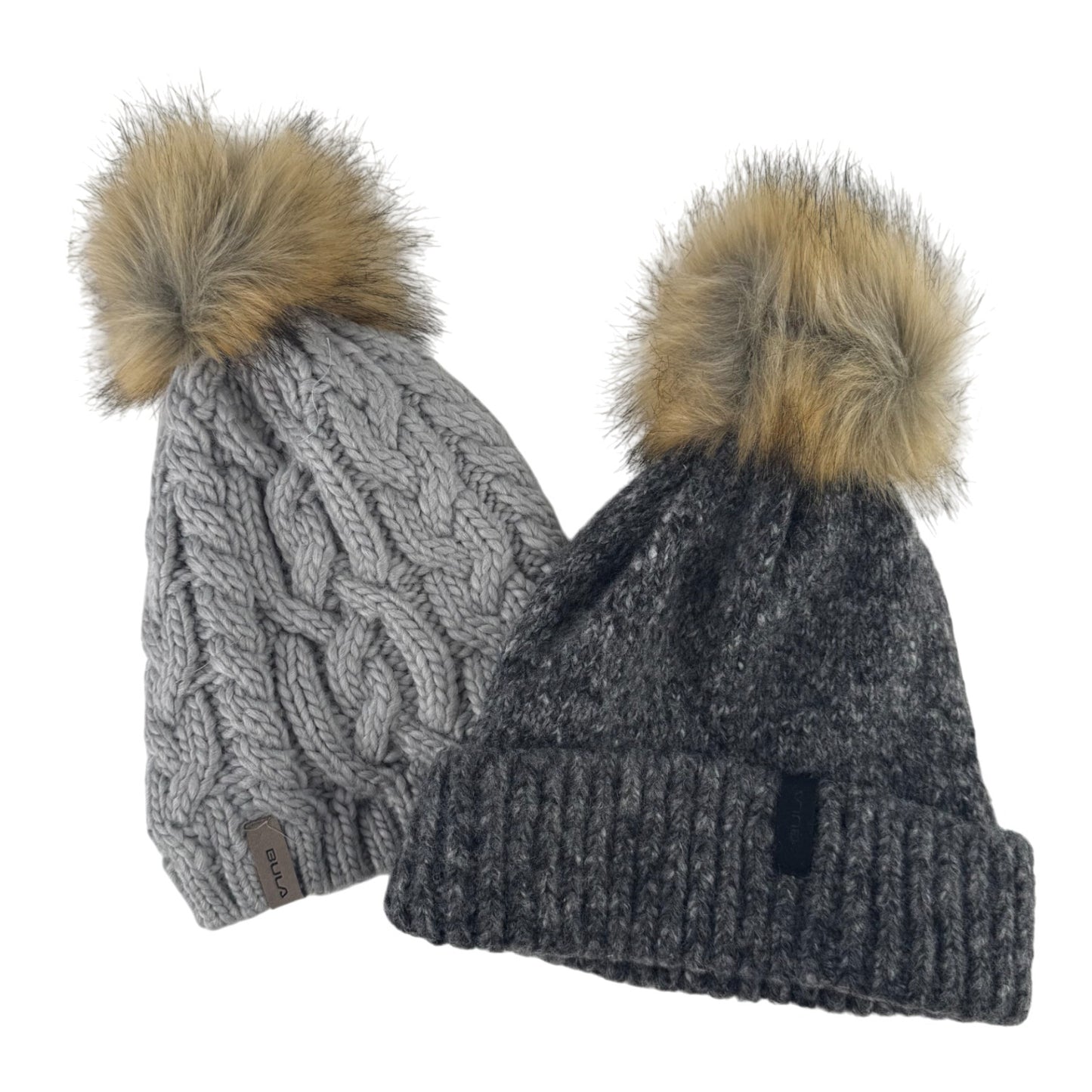 BULA Wool Blend Pom Beanie 2-Pack (One Size)