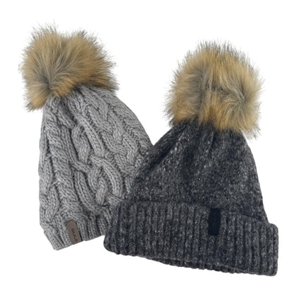 BULA Wool Blend Pom Beanie 2-Pack (One Size)
