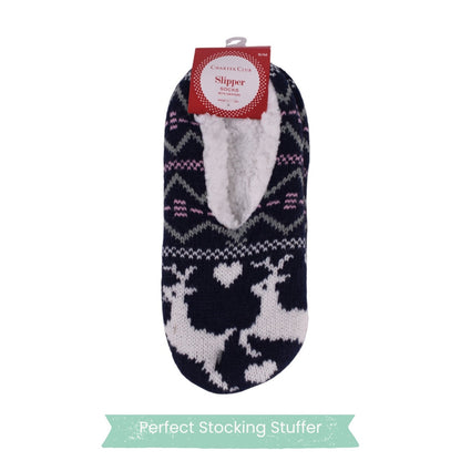 Charter Club Cozy Reindeer Slipper Socks – Navy