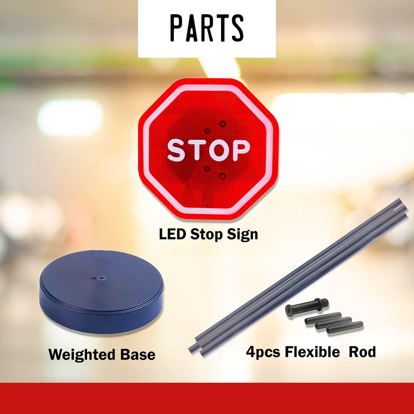 Smart Flashing LED Stop Sign Garage Parking Assistant (2 Pack)
