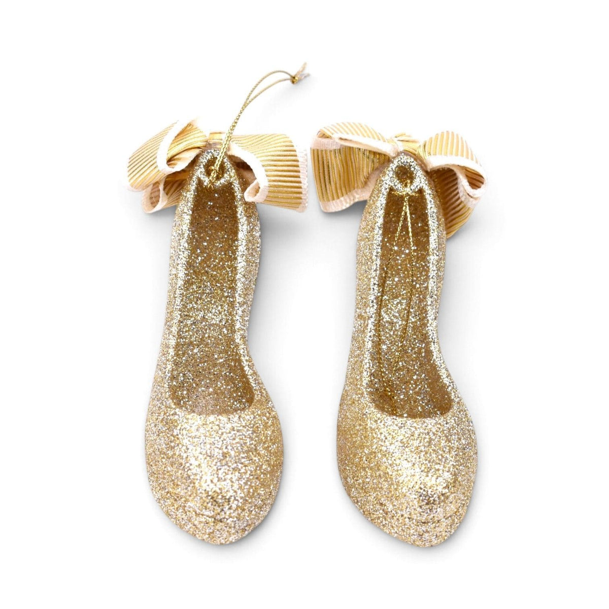 Gold Glitter High Heel Shoes Shatterproof Ornaments