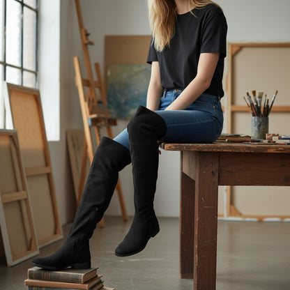 Style & Co Lessahf Over-the-Knee Boots – Black